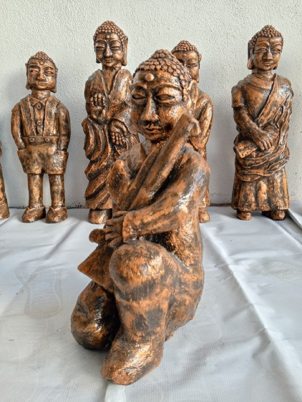 Collection of 10 sculptures of Buddha reincarnation