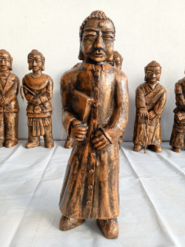 Collection of 10 sculptures of Buddha reincarnation