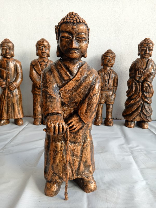 Collection of 10 sculptures of Buddha reincarnation