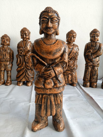 Collection of 10 sculptures of Buddha reincarnation