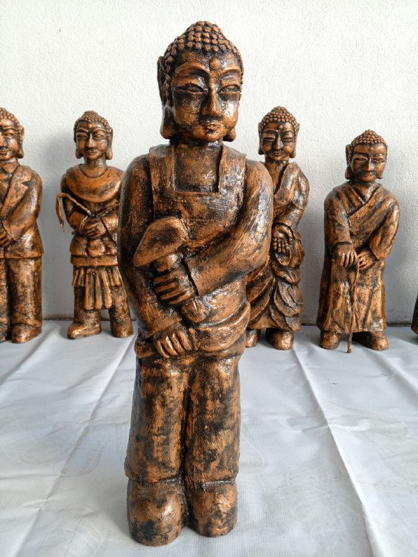 Collection of 10 sculptures of Buddha reincarnation