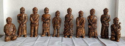 Collection of 10 sculptures of Buddha reincarnation