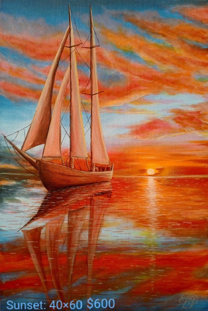 Collection of paintings Boats