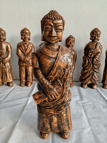 Collection of 10 sculptures of Buddha reincarnation
